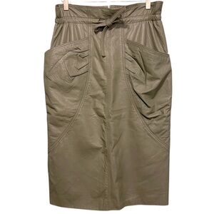 Vintage Lambskin Pencil Skirt w/ Paperbag Waist